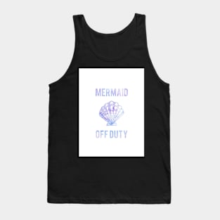 Mermaid Off Duty - Purple Seashell White Background Tank Top